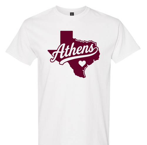 Athens, Texas Heart - White